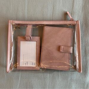 BÉIS The Passport & Luggage Tag Set in Atlas Pink
